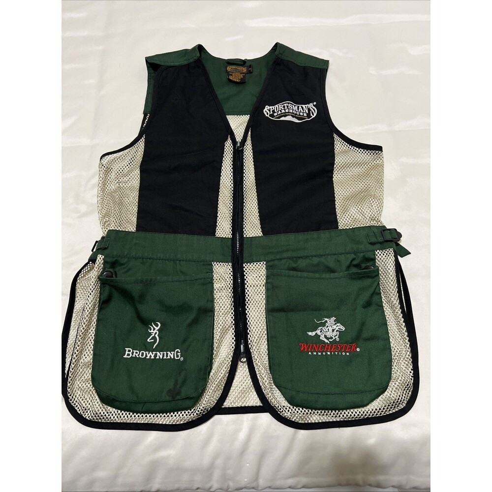 Sportsman’s Warehouse Vest Mesh Shooting Hunting Embroidered Bushnell Browning M